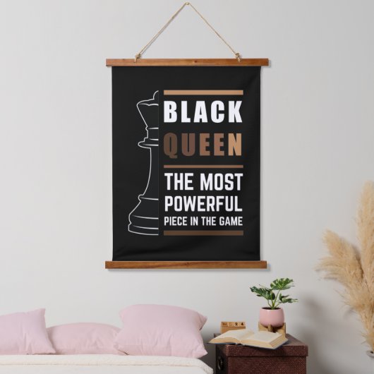 Zwarte Koningin De Krachtigste Stuk In Het Spel 1 Hangend Wandkleed (Slaapkamer)
