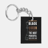 Zwarte Koningin De Krachtigste Stuk In Het Spel 1 Sleutelhanger (Voorkant Links)