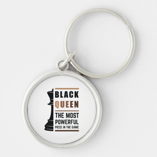 Zwarte Koningin De Krachtigste Stuk In Het Spel 2 Sleutelhanger (Voorkant)