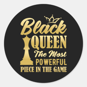 Zwarte Koningin De Krachtigste Stuk In Het Spel Wo Ronde Sticker