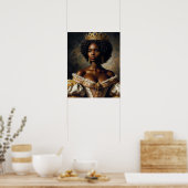 Zwarte koningin draagt kroonkunst poster (Keuken)
