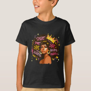 Zwarte Koningin Druppelende Afro Melanine Zwarte G T-shirt