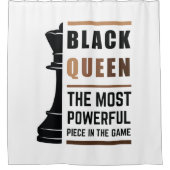 Zwarte koningin het krachtigste stuk gamen 2 douchegordijn (Voorkant)