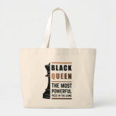 Zwarte koningin het krachtigste stuk gamen 2 grote tote bag (Voorkant)