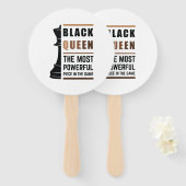 Zwarte koningin het krachtigste stuk gamen 2 handwaaier (Voorkant en achterkant)