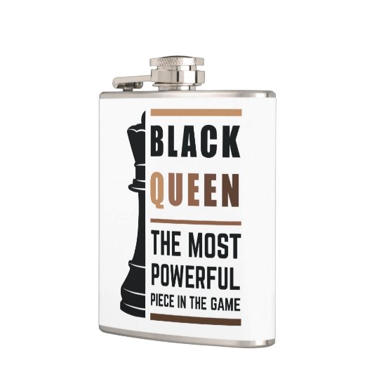 Zwarte koningin het krachtigste stuk gamen 2 heupfles (Links)