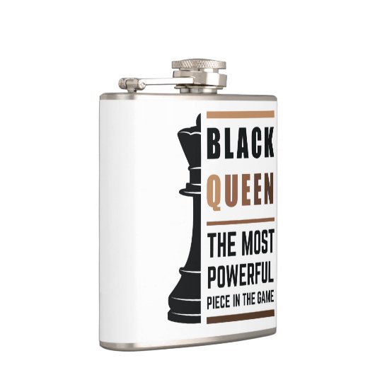 Zwarte koningin het krachtigste stuk gamen 2 heupfles (Rechts)