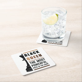 Zwarte koningin het krachtigste stuk gamen 2 kartonnen onderzetters