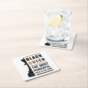 Zwarte koningin het krachtigste stuk gamen 2 kartonnen onderzetters