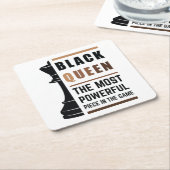 Zwarte koningin het krachtigste stuk gamen 2 kartonnen onderzetters (Schuin)