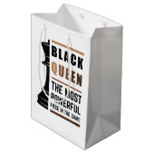 Zwarte koningin het krachtigste stuk gamen 2 medium cadeauzakje (Achterkant Gekanteld)