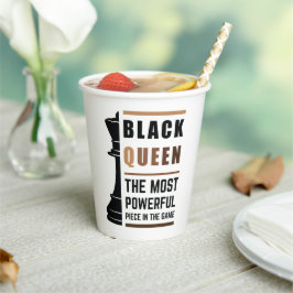 Zwarte koningin het krachtigste stuk gamen 2 papieren bekers