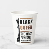 Zwarte koningin het krachtigste stuk gamen 2 papieren bekers (Voorkant)