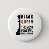 Zwarte koningin het krachtigste stuk gamen 2 ronde button 5,7 cm (Voorkant)