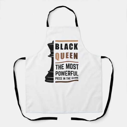 Zwarte koningin het krachtigste stuk gamen 2 schort (Voorkant)