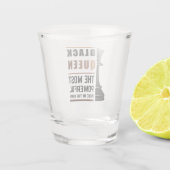 Zwarte koningin het krachtigste stuk gamen 2 shot glas (Achterkant)