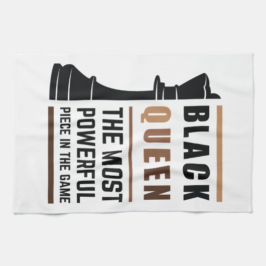 Zwarte koningin het krachtigste stuk gamen 2 theedoek (Horizontaal)