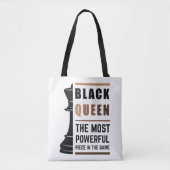 Zwarte koningin het krachtigste stuk gamen 2 tote bag (Voorkant)