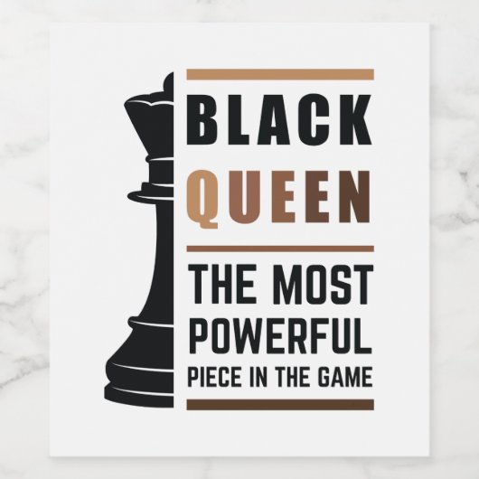 Zwarte koningin het krachtigste stuk gamen 2 wijn etiket (Enkel label)