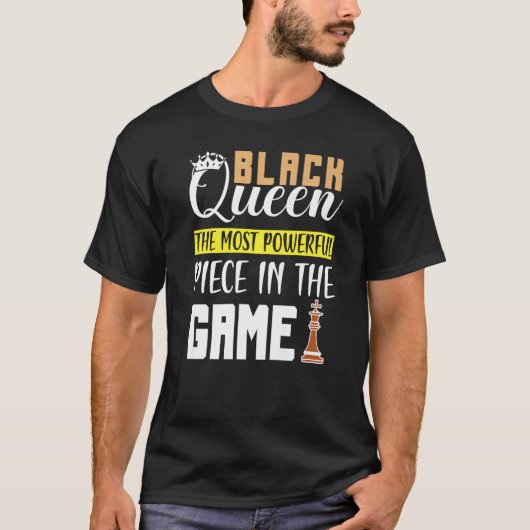 Zwarte koningin het krachtigste stuk gamen t-shirt (Voorkant)