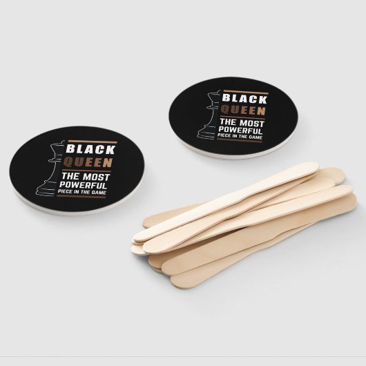 Zwarte koningin het krachtigste stuk in het spel 1 handwaaier (Niet-gemonteerd)