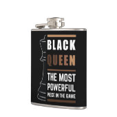 Zwarte koningin het krachtigste stuk in het spel 1 heupfles (Links)