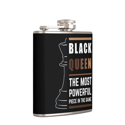 Zwarte koningin het krachtigste stuk in het spel 1 heupfles (Rechts)