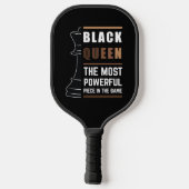 Zwarte koningin het krachtigste stuk in het spel 1 pickleball paddle (Achterkant)