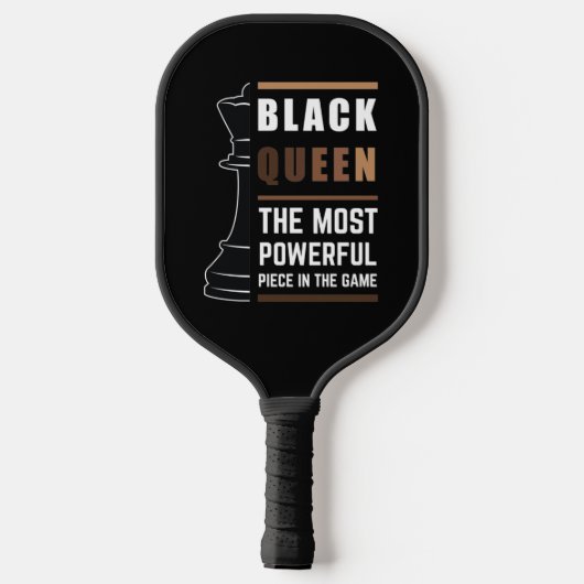 Zwarte koningin het krachtigste stuk in het spel 1 pickleball paddle (Achterkant)