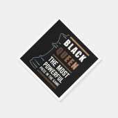 Zwarte koningin het krachtigste stuk in het spel 1 servet (Hoek)