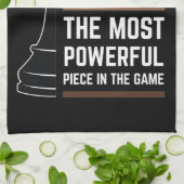 Zwarte koningin het krachtigste stuk in het spel 1 theedoek (Gevouwen)