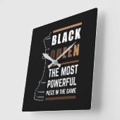 Zwarte koningin het krachtigste stuk in het spel 1 vierkante klok (Hoek)