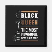 Zwarte koningin het krachtigste stuk in het spel magneet (Voorkant)