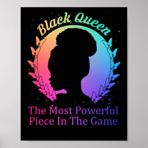 Zwarte koningin het krachtigste stuk in het spel poster