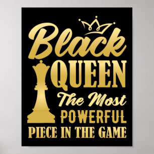 Zwarte koningin het krachtigste stuk speelbal poster