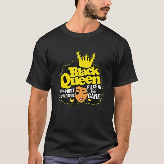 Zwarte koningin het krachtigste stuk speelruimte t-shirt (Voorkant)