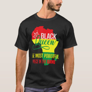 Zwarte koningin het krachtigste stuk zwart t-shirt