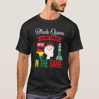 Zwarte koningin het krachtigste stuk zwart t-shirt