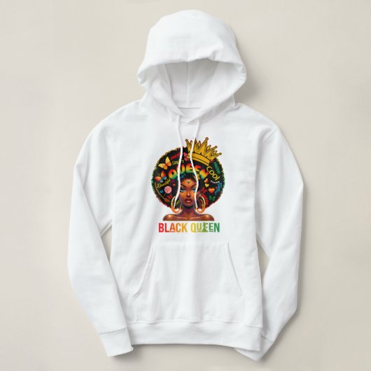 Zwarte koningin hoodie (Design voorkant)