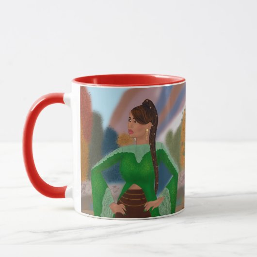 Zwarte koningin in de herfst | Aangepaste naam | Mok (Links)