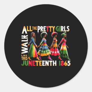 Zwarte koningin Juneteenth 1865 viert vrijheid Cel Ronde Sticker