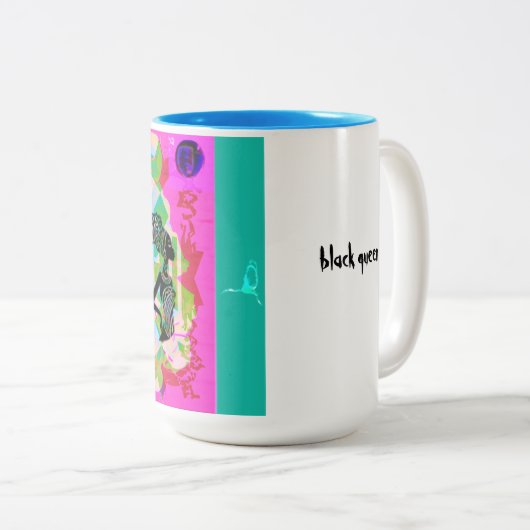 zwarte koningin koffie mok (Voorkant rechts)