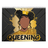 Zwarte koningin koninginnen melanine vrouwen goude kalender (Hoes)