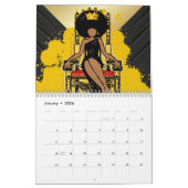 Zwarte koningin koninginnen melanine vrouwen goude kalender (Jan 2026)