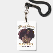 Zwarte Koningin Masterdiploma Schattige Afstudeerc Badge (Voorzijde met lanyard)