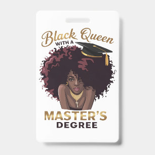 Zwarte Koningin Masterdiploma Schattige Afstudeerc Badge