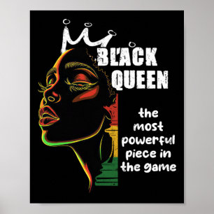 Zwarte Koningin Meest Krachtige Schaken Zwarte Ges Poster
