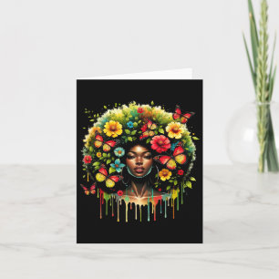 Zwarte Koningin Meisje Afro Melanine Druppelend Ju Kaart