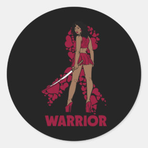 Zwarte Koningin Melanin Bourgondië lint sikkelcel Ronde Sticker