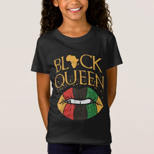 Zwarte koningin Melanin brengt Afrika Pride Geschi T-shirt (Voorkant)